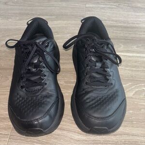 Hoka Bondi SR Mens Size 8.5 Triple Black Leather Cushioned Walking Shoe Comfort